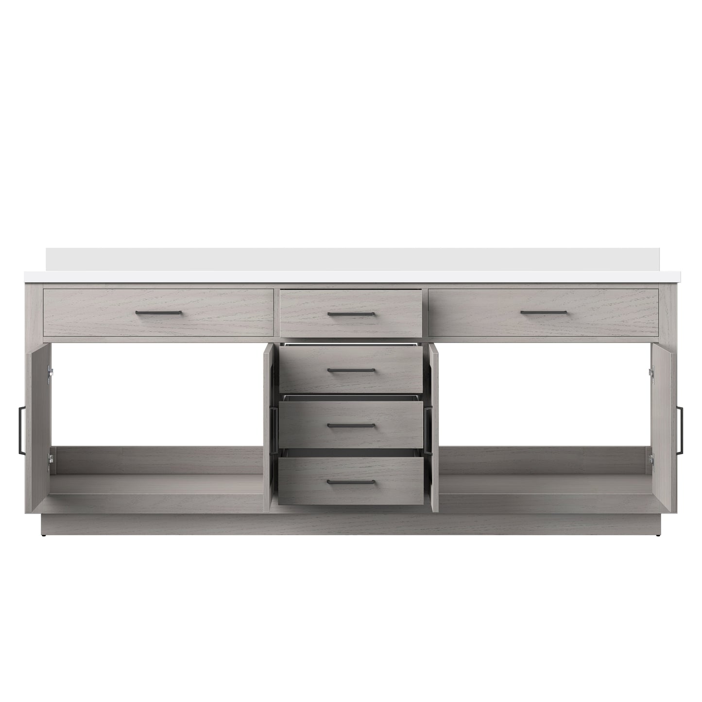 Abbey 84 in W x 22 in D White Oak Double Bath Vanity