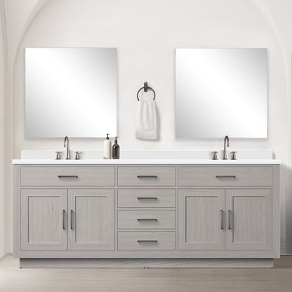 Abbey 84 in W x 22 in D White Oak Double Bath Vanity
