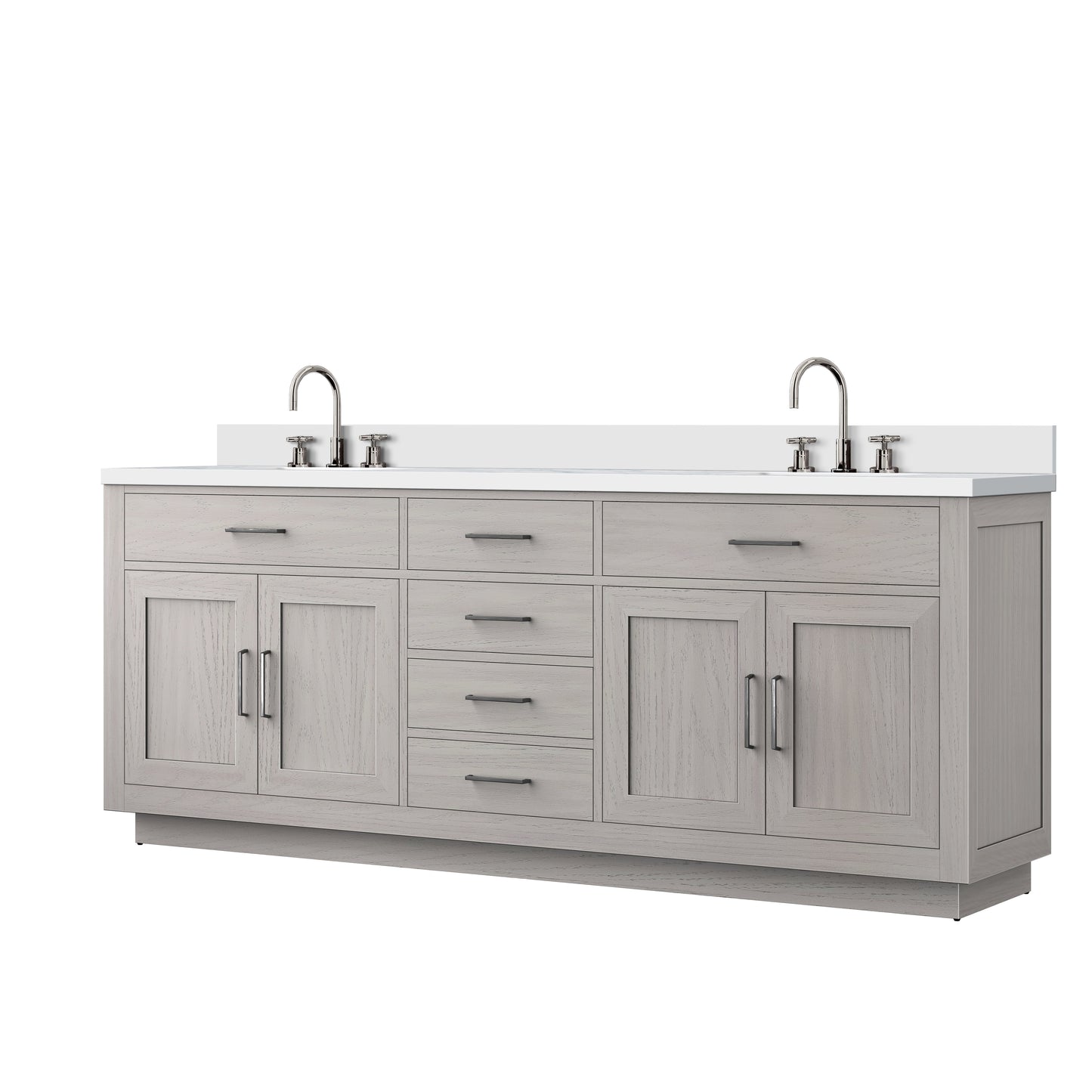 Abbey 84 in W x 22 in D White Oak Double Bath Vanity