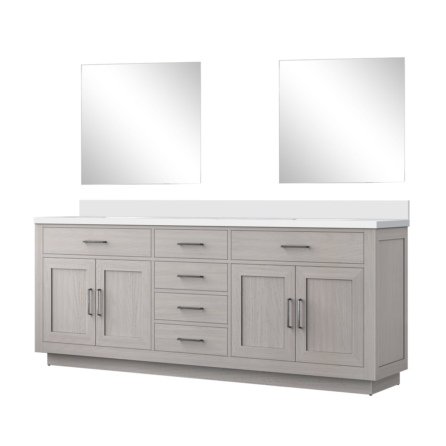 Abbey 84 in W x 22 in D White Oak Double Bath Vanity