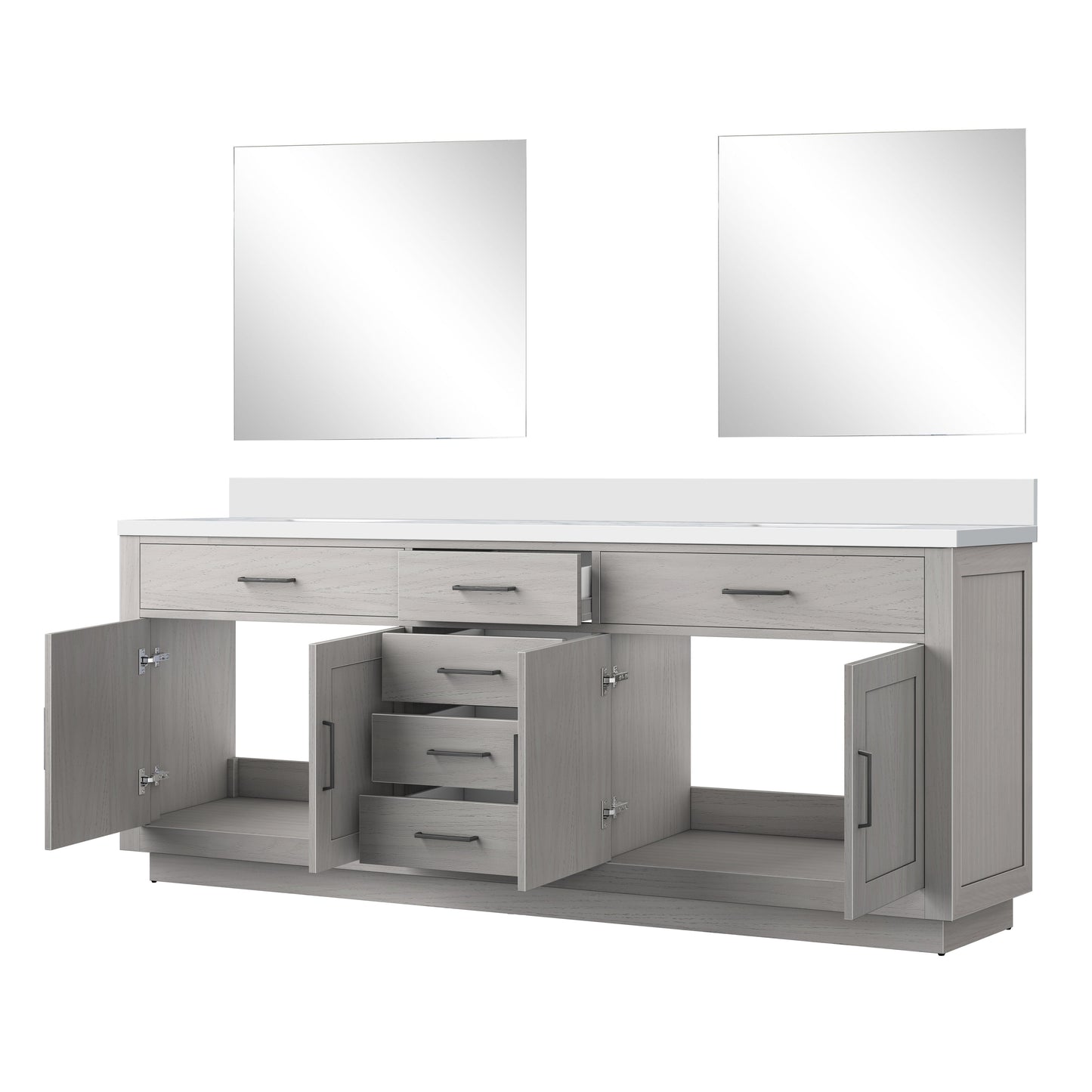 Abbey 84 in W x 22 in D White Oak Double Bath Vanity