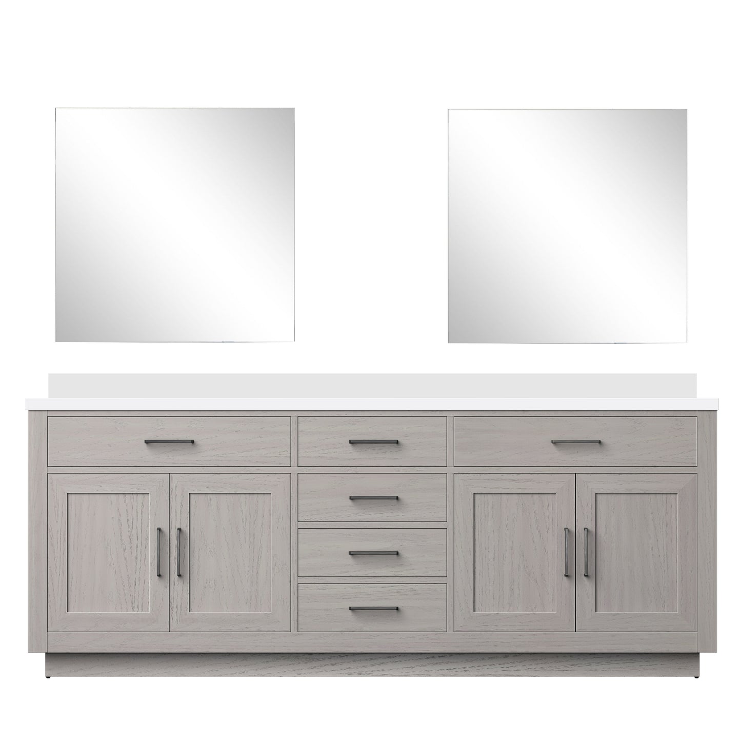 Abbey 84 in W x 22 in D White Oak Double Bath Vanity