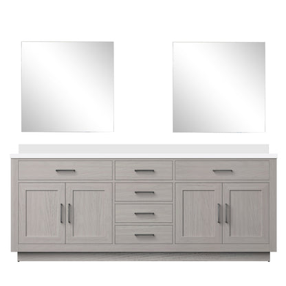 Abbey 84 in W x 22 in D White Oak Double Bath Vanity