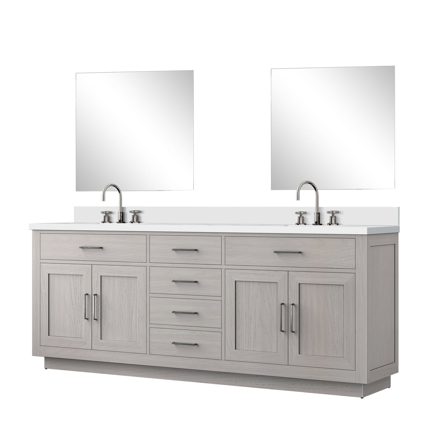 Abbey 84 in W x 22 in D White Oak Double Bath Vanity