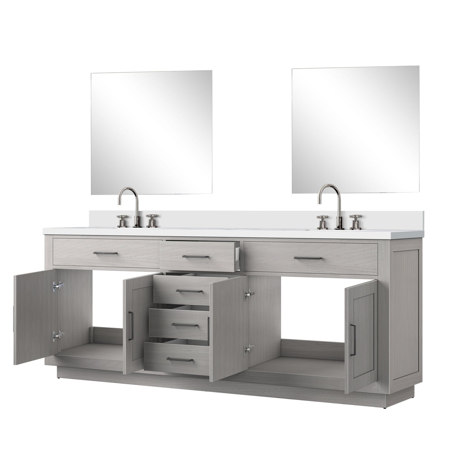 Abbey 84 in W x 22 in D White Oak Double Bath Vanity