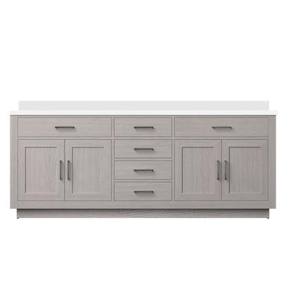 Abbey 84 in W x 22 in D White Oak Double Bath Vanity