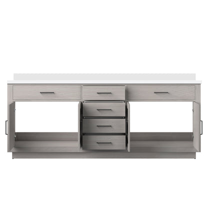Abbey 84 in W x 22 in D White Oak Double Bath Vanity