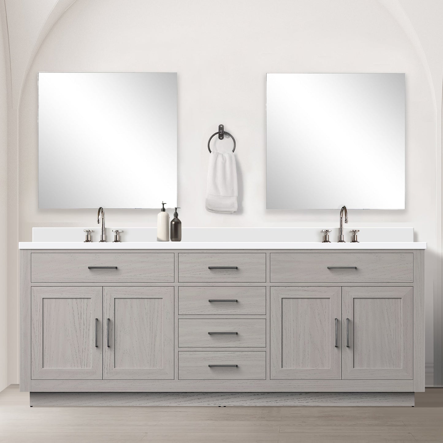 Abbey 84 in W x 22 in D White Oak Double Bath Vanity