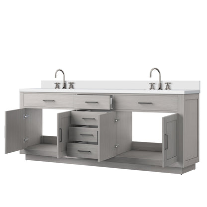 Abbey 84 in W x 22 in D White Oak Double Bath Vanity