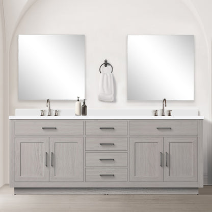 Abbey 84 in W x 22 in D White Oak Double Bath Vanity