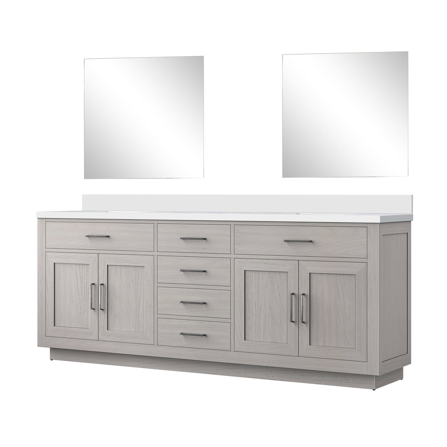 Abbey 84 in W x 22 in D White Oak Double Bath Vanity