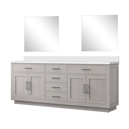 Abbey 84 in W x 22 in D White Oak Double Bath Vanity