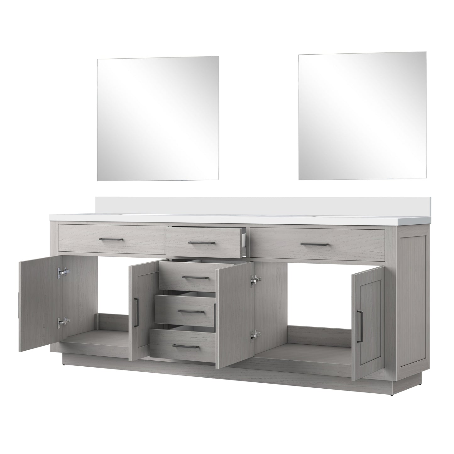 Abbey 84 in W x 22 in D White Oak Double Bath Vanity