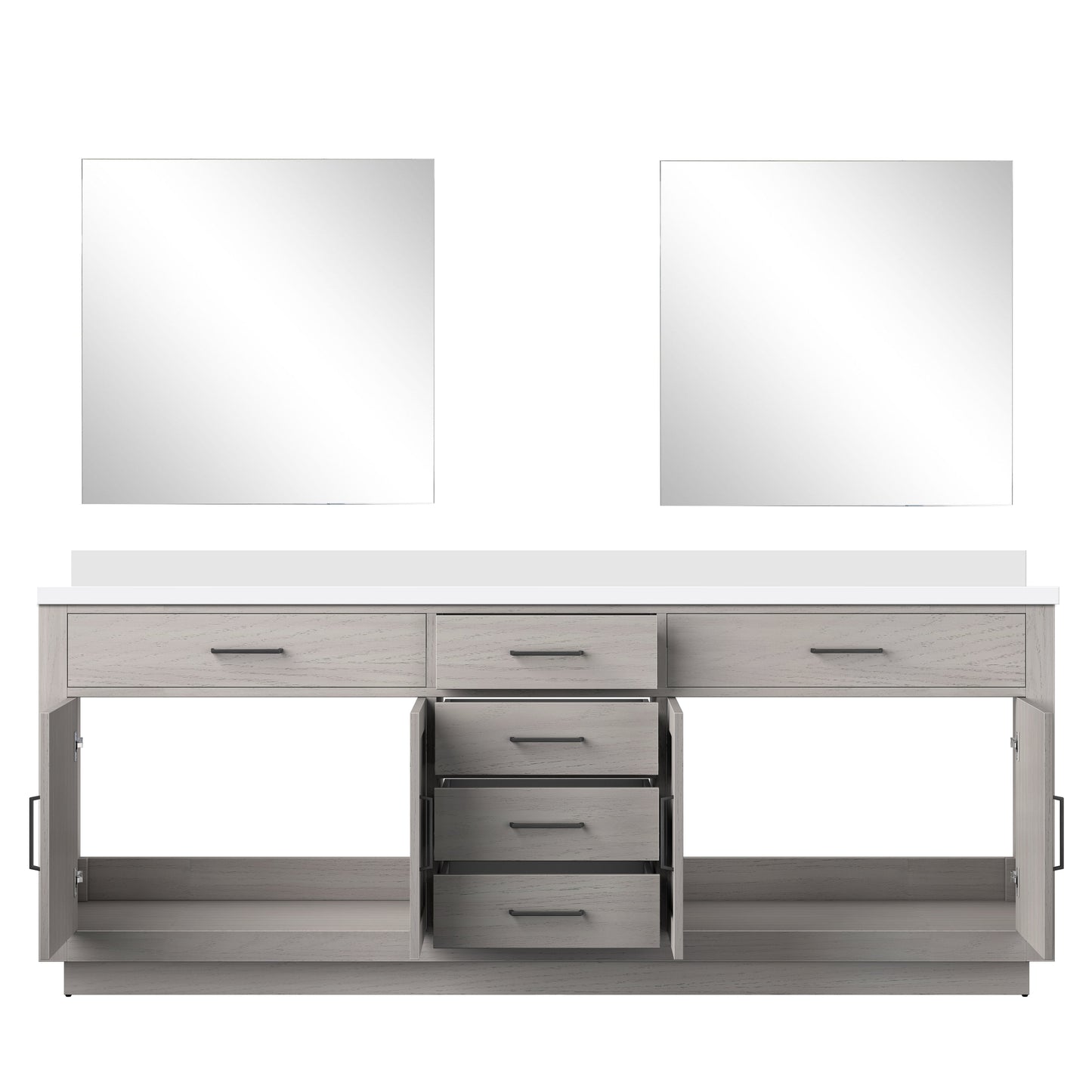 Abbey 84 in W x 22 in D White Oak Double Bath Vanity