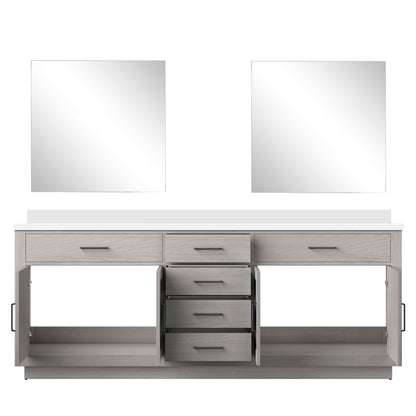 Abbey 84 in W x 22 in D White Oak Double Bath Vanity