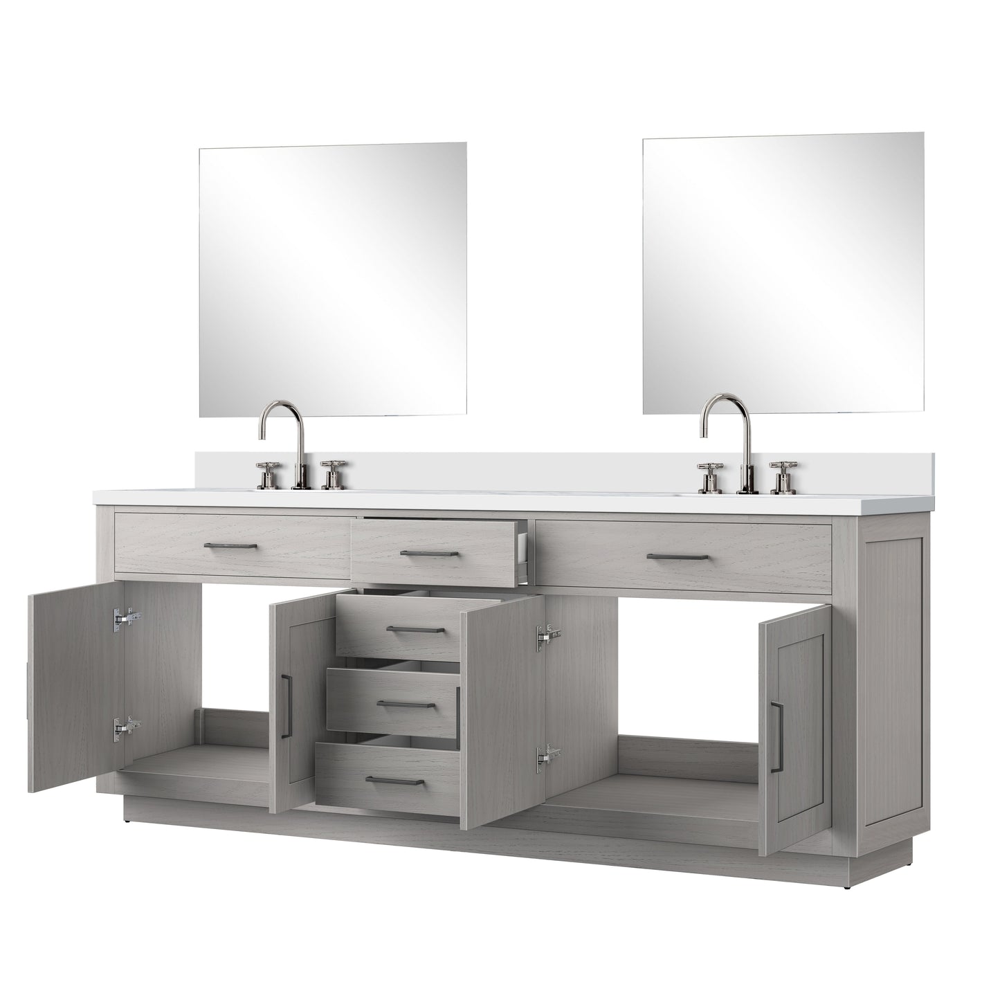 Abbey 84 in W x 22 in D White Oak Double Bath Vanity