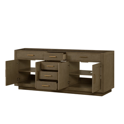 Abbey 84 in W x 22 in D Grey Oak Double Bath Vanity