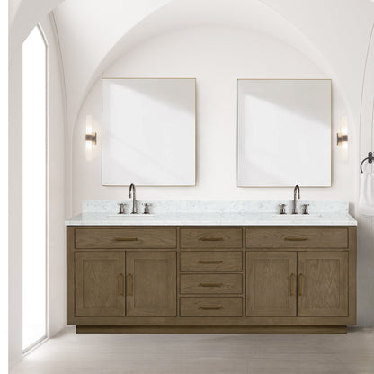Abbey 84 in W x 22 in D Grey Oak Double Bath Vanity