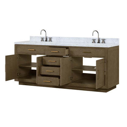 Abbey 84 in W x 22 in D Grey Oak Double Bath Vanity