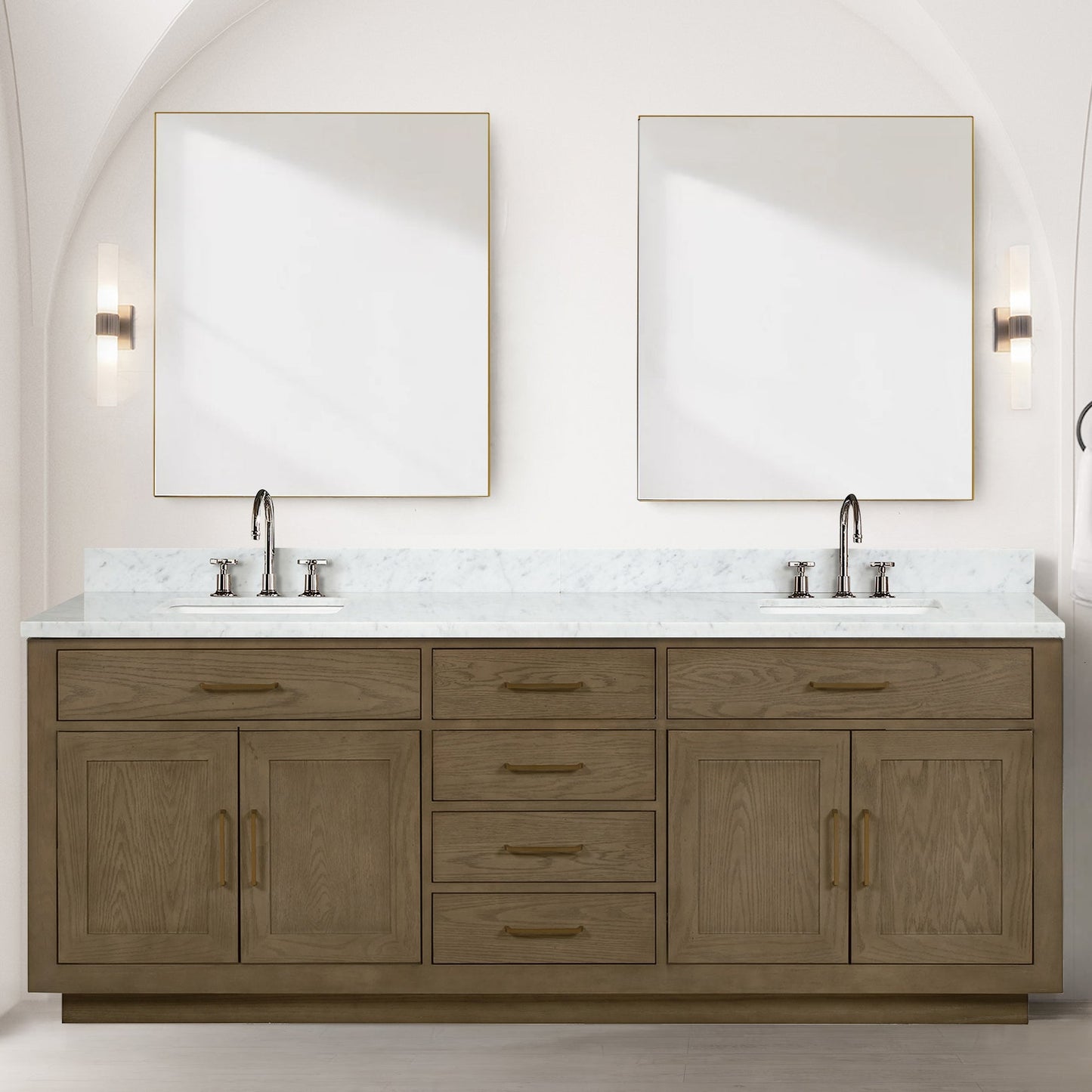 Abbey 84 in W x 22 in D Grey Oak Double Bath Vanity