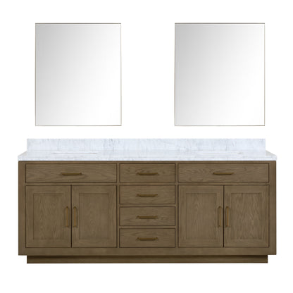 Abbey 84 in W x 22 in D Grey Oak Double Bath Vanity