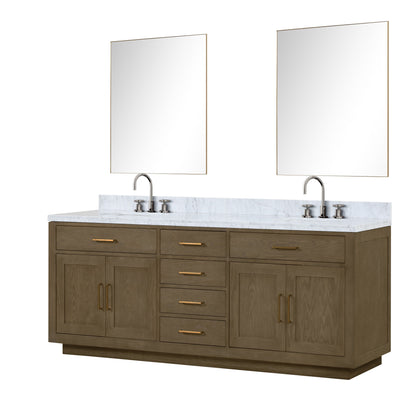 Abbey 84 in W x 22 in D Grey Oak Double Bath Vanity