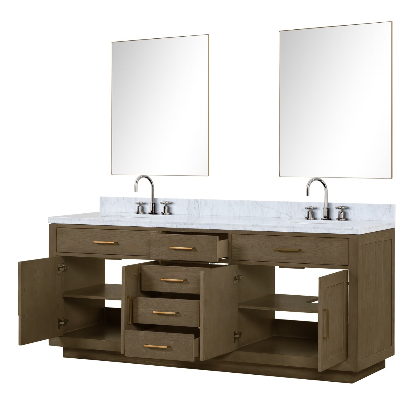 Abbey 84 in W x 22 in D Grey Oak Double Bath Vanity