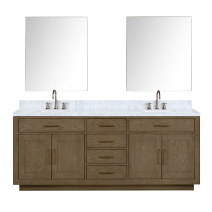 Abbey 84 in W x 22 in D Grey Oak Double Bath Vanity