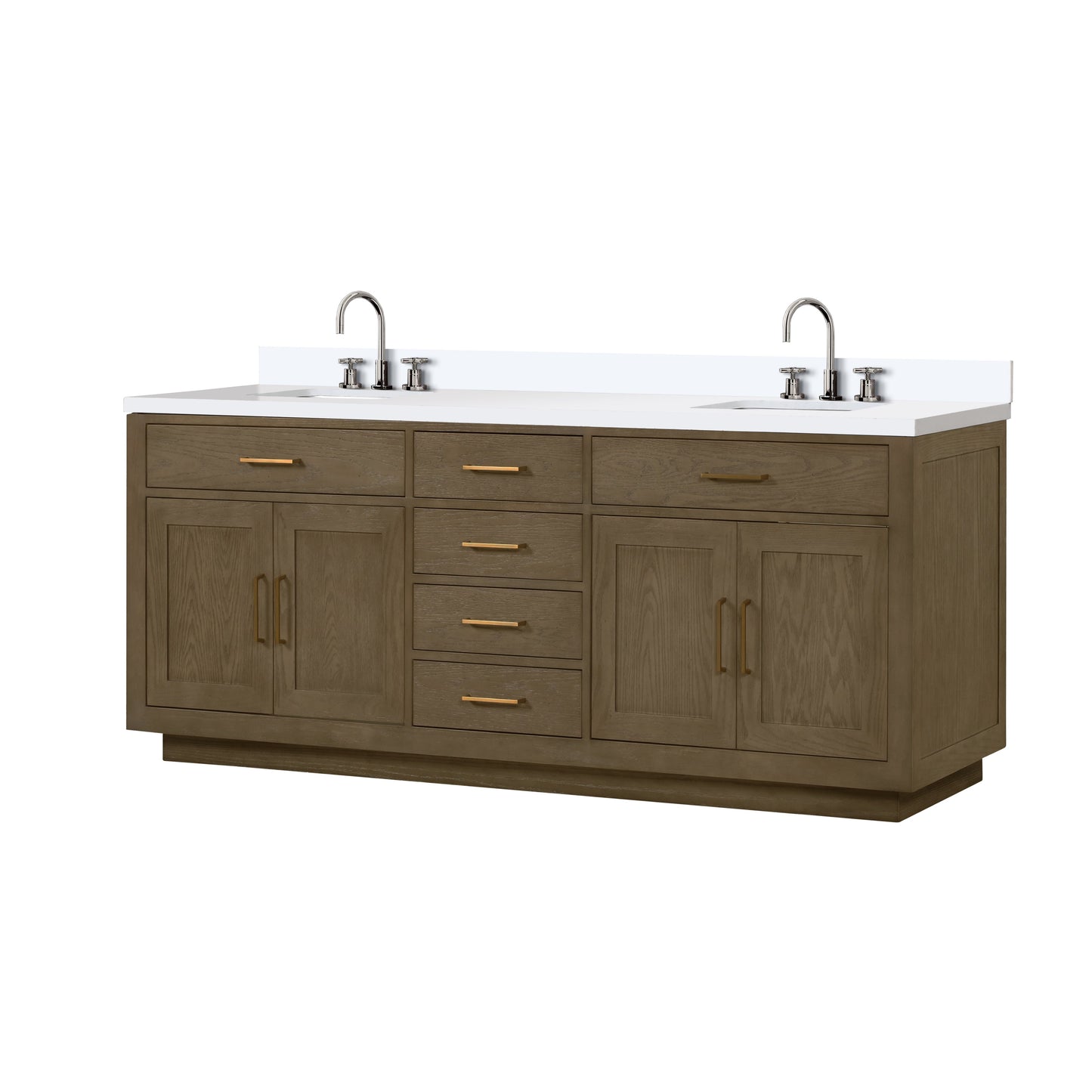 Abbey 84 in W x 22 in D Grey Oak Double Bath Vanity