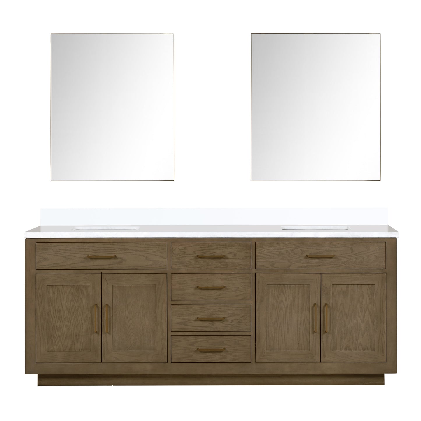 Abbey 84 in W x 22 in D Grey Oak Double Bath Vanity