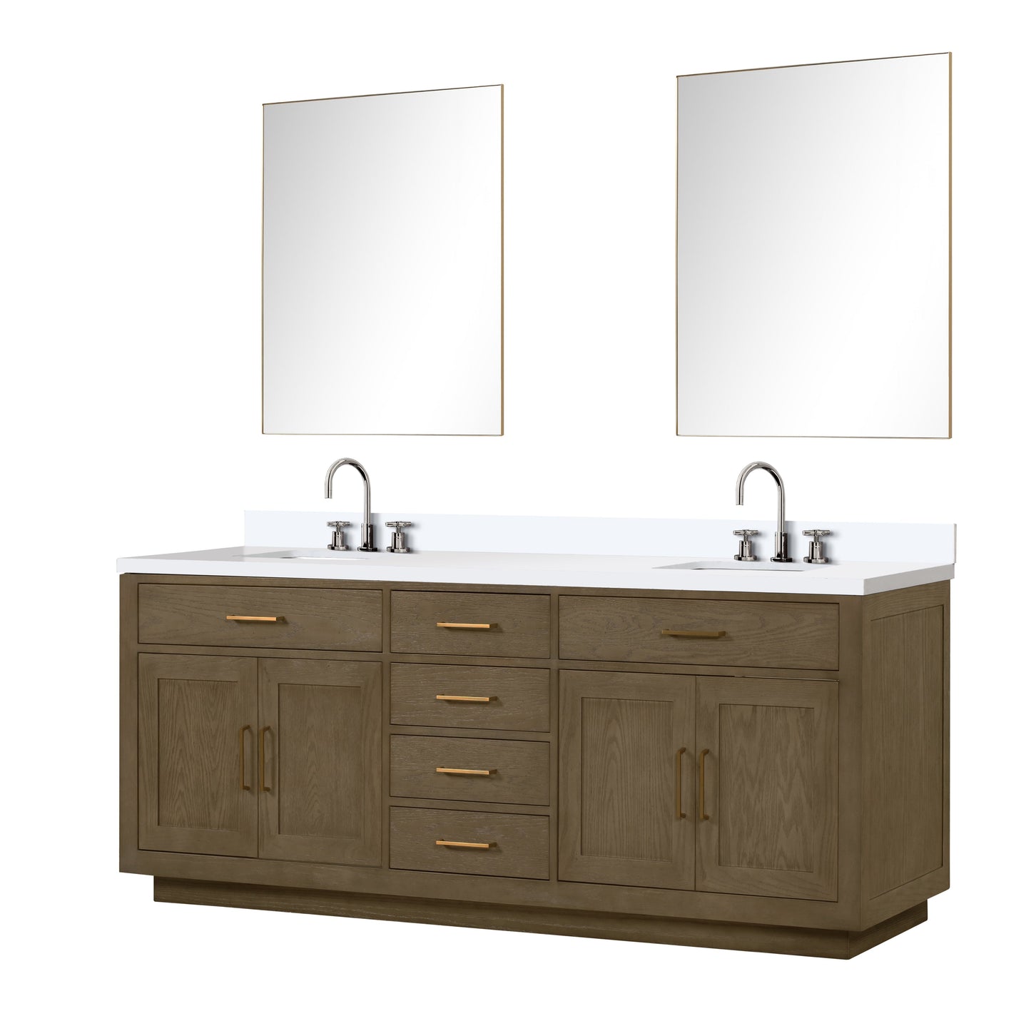 Abbey 84 in W x 22 in D Grey Oak Double Bath Vanity