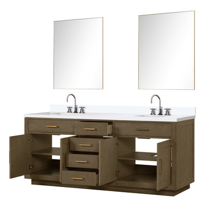Abbey 84 in W x 22 in D Grey Oak Double Bath Vanity