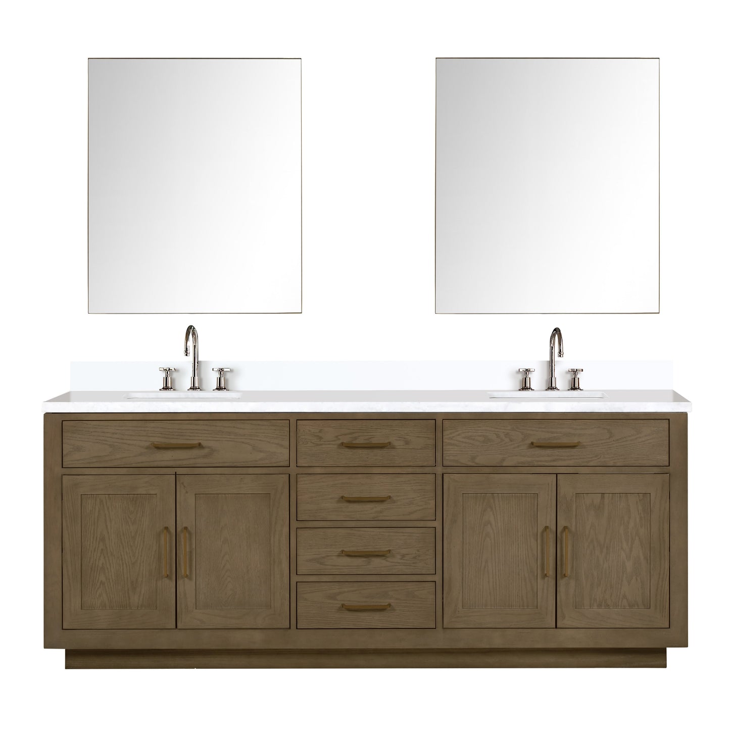 Abbey 84 in W x 22 in D Grey Oak Double Bath Vanity