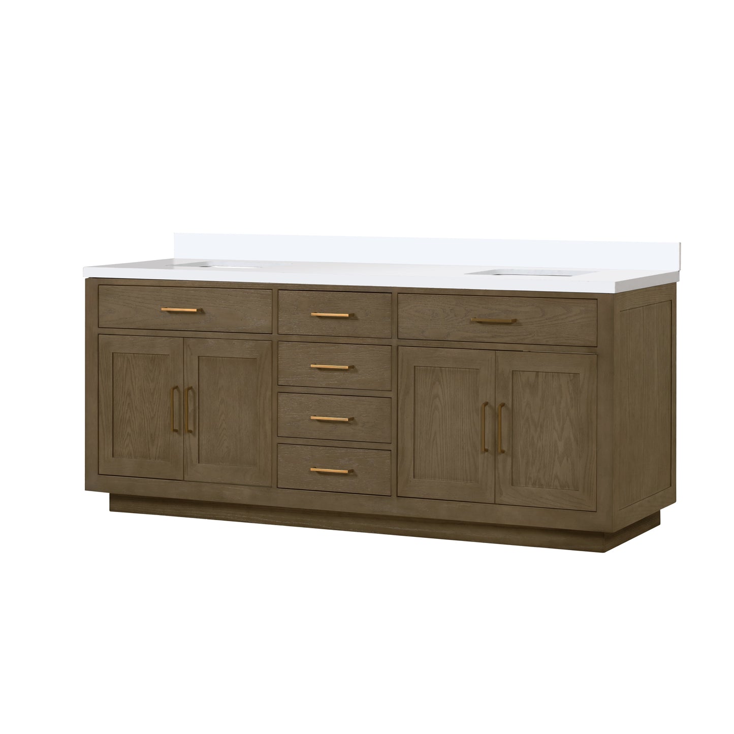 Abbey 84 in W x 22 in D Grey Oak Double Bath Vanity