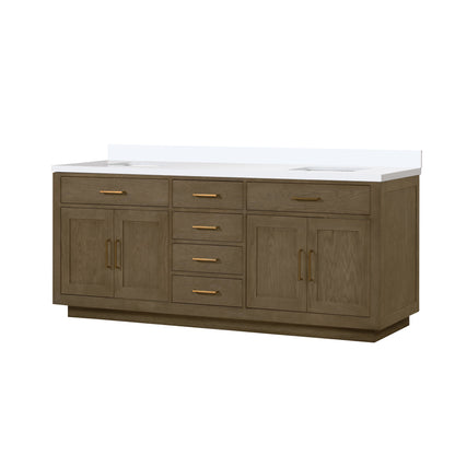 Abbey 84 in W x 22 in D Grey Oak Double Bath Vanity