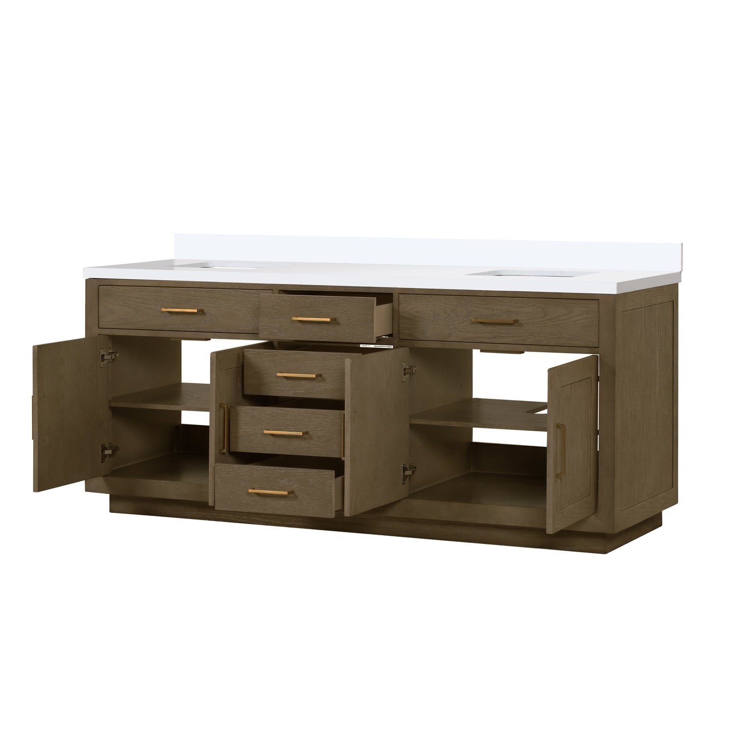 Abbey 84 in W x 22 in D Grey Oak Double Bath Vanity