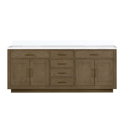 Abbey 84 in W x 22 in D Grey Oak Double Bath Vanity