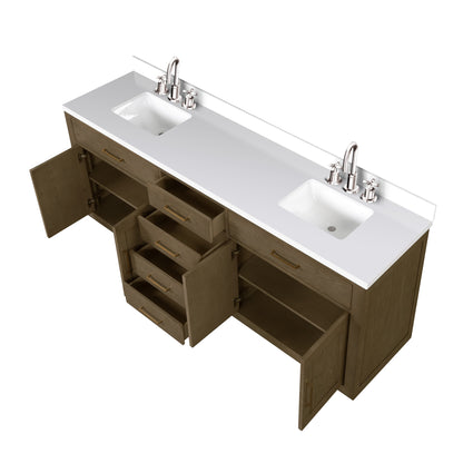 Abbey 84 in W x 22 in D Grey Oak Double Bath Vanity