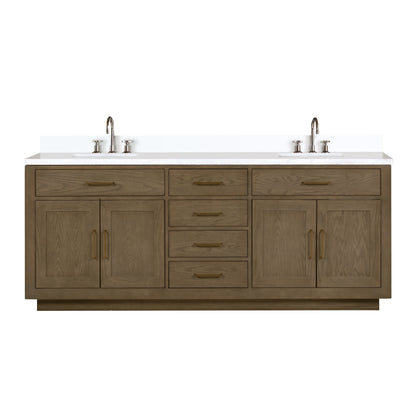 Abbey 84 in W x 22 in D Grey Oak Double Bath Vanity