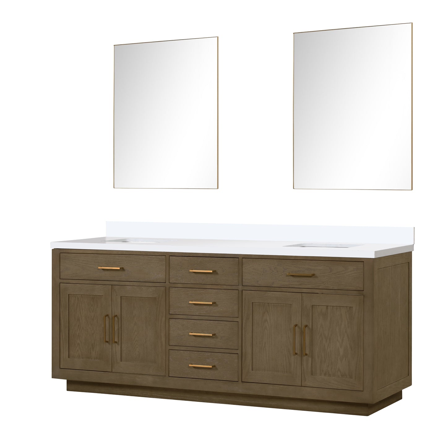 Abbey 84 in W x 22 in D Grey Oak Double Bath Vanity