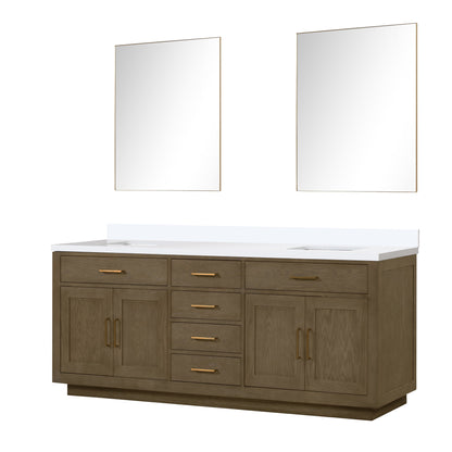 Abbey 84 in W x 22 in D Grey Oak Double Bath Vanity
