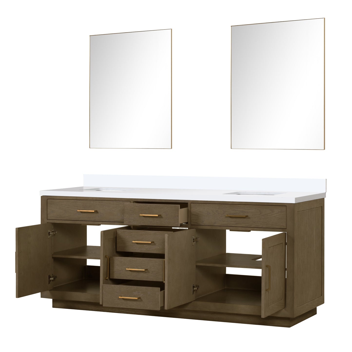 Abbey 84 in W x 22 in D Grey Oak Double Bath Vanity