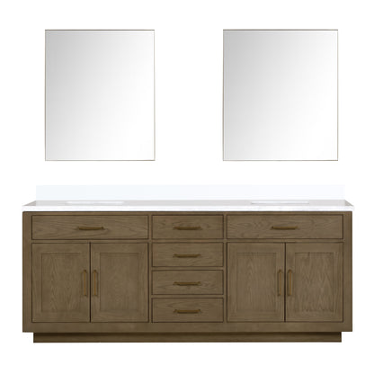 Abbey 84 in W x 22 in D Grey Oak Double Bath Vanity