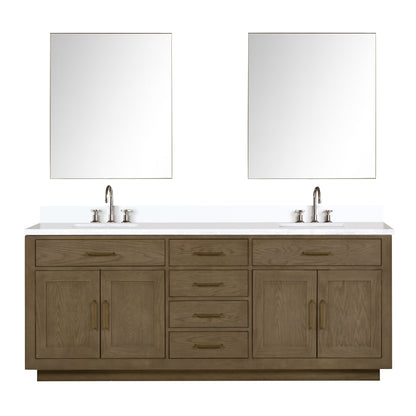 Abbey 84 in W x 22 in D Grey Oak Double Bath Vanity