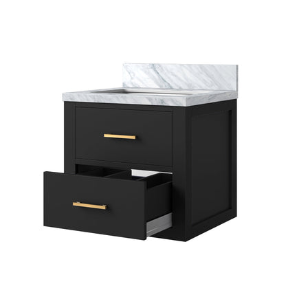 Castor 20 in W x 18 in D Black Single Bath Vanity