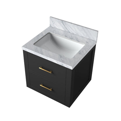Castor 20 in W x 18 in D Black Single Bath Vanity