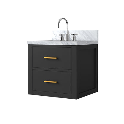 Castor 20 in W x 18 in D Black Single Bath Vanity