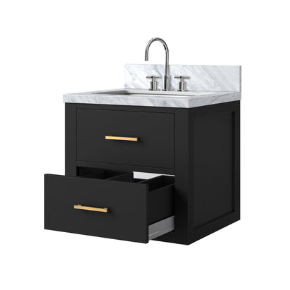 Castor 20 in W x 18 in D Black Single Bath Vanity