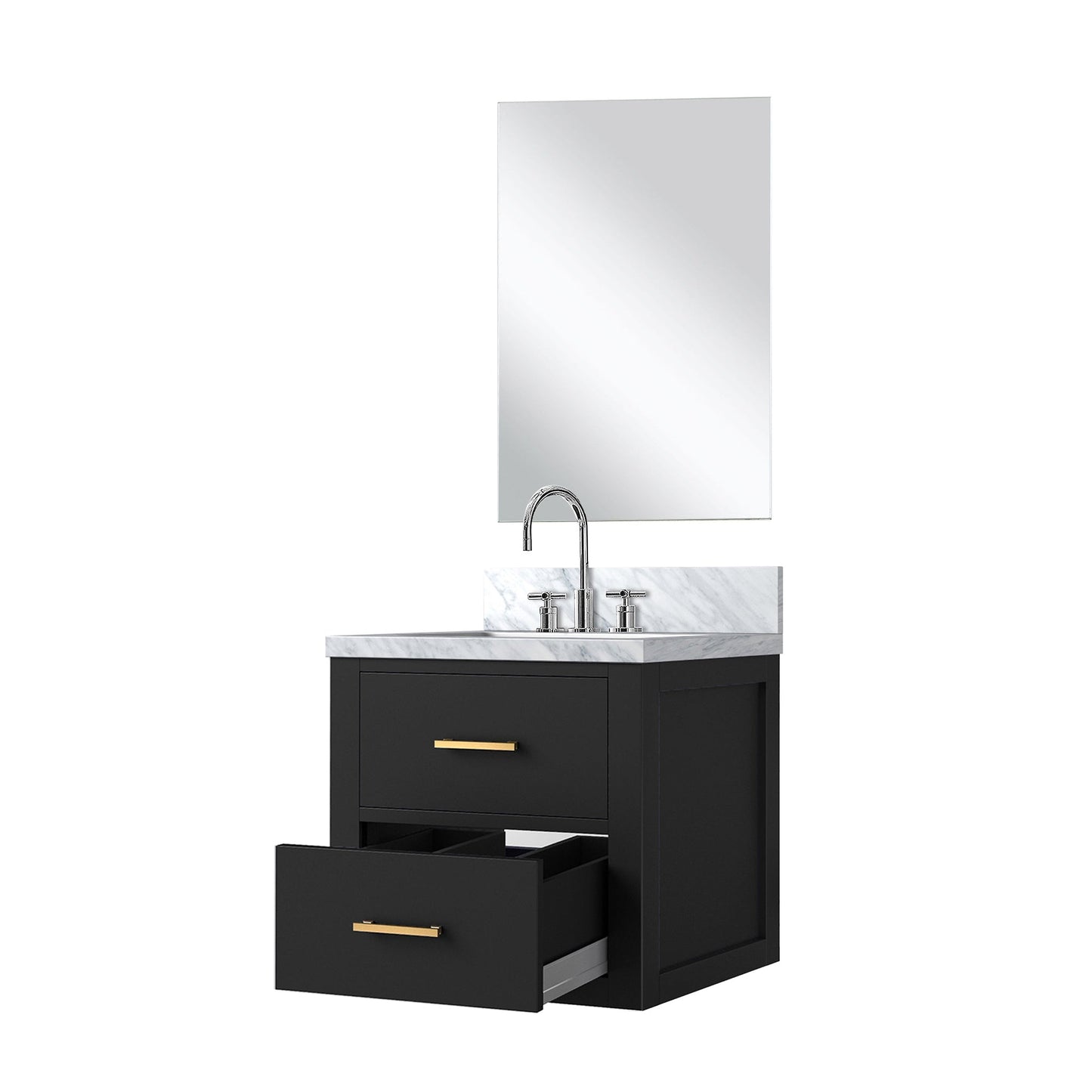 Castor 20 in W x 18 in D Black Single Bath Vanity
