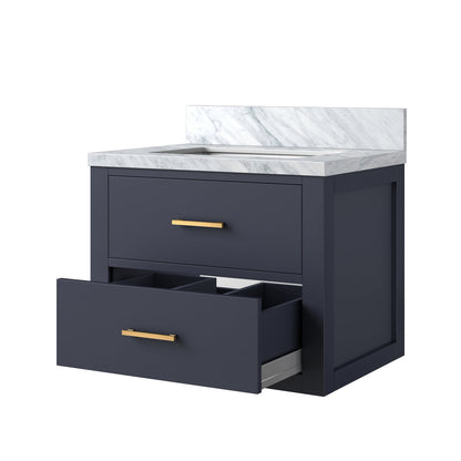 Castor 24 in W x 18 in D Blue Single Bath Vanity